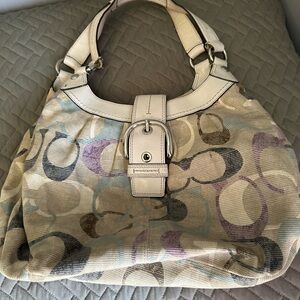 Vintage Coach multicolor hobo bag.